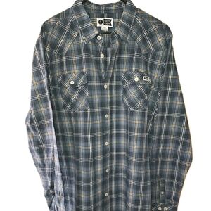 Salty Crew Daybreak Flannel Men's XXL Sandstone Plaid Long Sleeve Shirt
